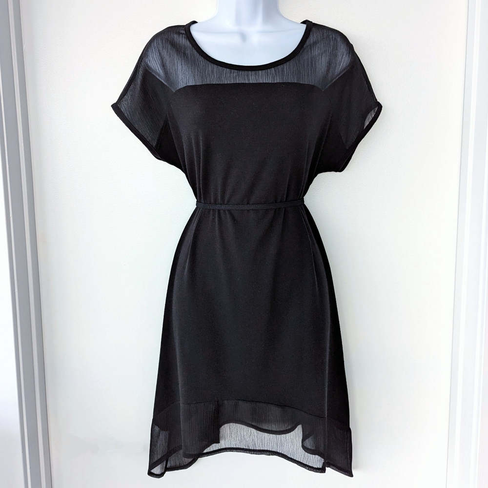 SHEIN Black Sheer Mini Dress